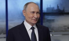 Vladimir Poutine à Mourmansk, en Russie, le 27 mars 2025. ( POOL / GAVRIIL GRIGOROV )