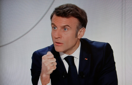 Emmanuel Macron à Paris, le 14 mars 2024. ( AFP / LUDOVIC MARIN )