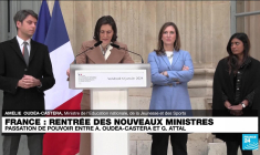 Nouveau gouvernement : passation de pouvoir entre Gabriel Attal et Amélie Oudéa-Castéra à l'Education nationale