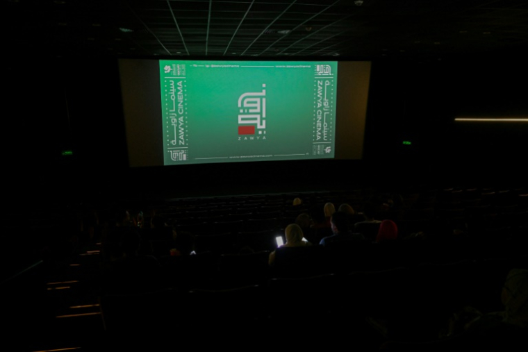 Dans une salle du cinéma Zawya, avant le début d'un film, le 1er mai 2025 au Caire ( AFP / Khaled DESOUKI )