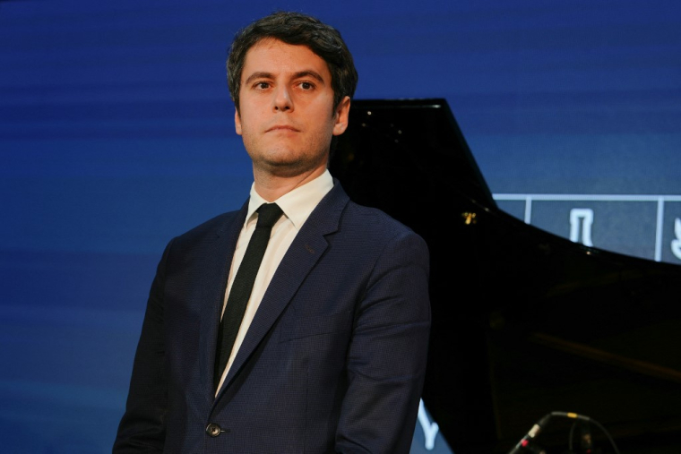 Gabriel Attal à Paris, le 25 février 2024. ( AFP / DIMITAR DILKOFF )