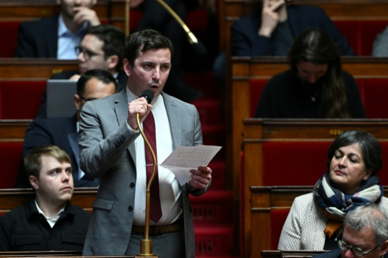 Le député français Aurélien Taché à l'Assemblée nationale le 7 février 2024 à Paris ( AFP / MIGUEL MEDINA )