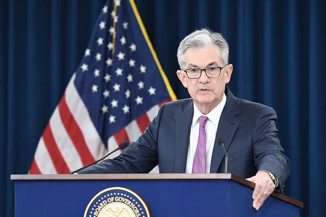 Jerome Powell, lors de la conférence de presse du 16 juin dernier. (crédit : Réserve fédérale)