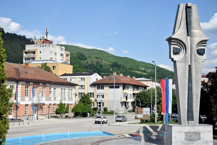 Un monument dédié aux combattants serbes de Bosnie à Foca, dans l'est de la Bosnie, le 20 mai 2025 ( AFP / ELVIS BARUKCIC )