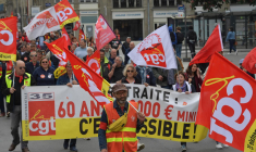 Manifestation contre la réforme des retraites, à Rennes le 23 mai 2023. ( AFP / JEAN-FRANCOIS MONIER )