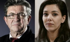 Le dirigeant de La France insoumise, Jean-Luc Mélenchon (g) en 2017, et la désormais députée de Paris Sophia Chikirou, la même année ( AFP / Joël SAGET )