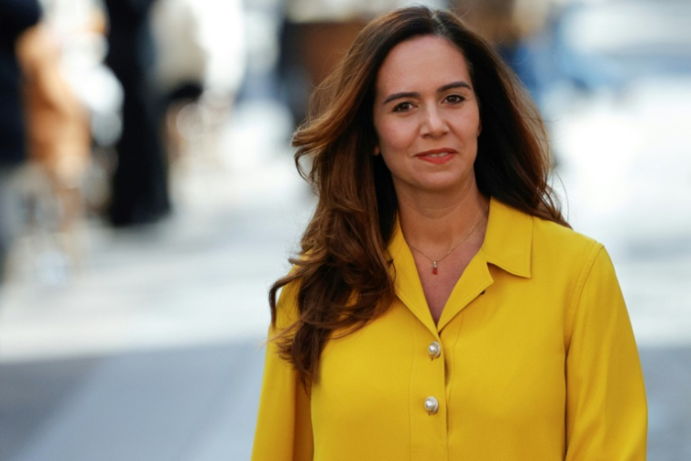 Sarah Knafo, le 15 mars 2026 à Paris ( AFP / GEOFFROY VAN DER HASSELT )