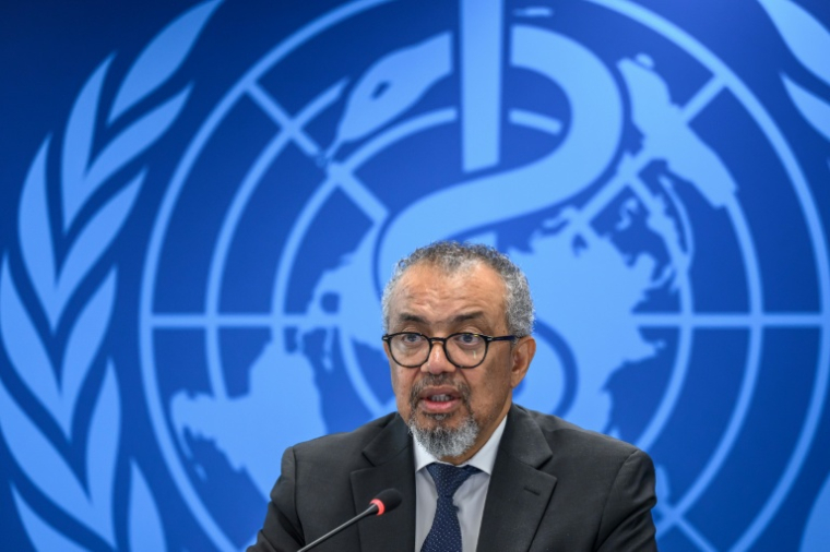 Tedros Adhanom Ghebreyesus, directeur général de l'Organisation mondiale de la santé (OMS), au siège de l'organisation, à Genève, le 20 mai 2026 ( AFP / Fabrice COFFRINI )