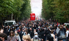 Manifestation à Lille le 18 septembre 2025 ( AFP / Sameer AL-DOUMY )