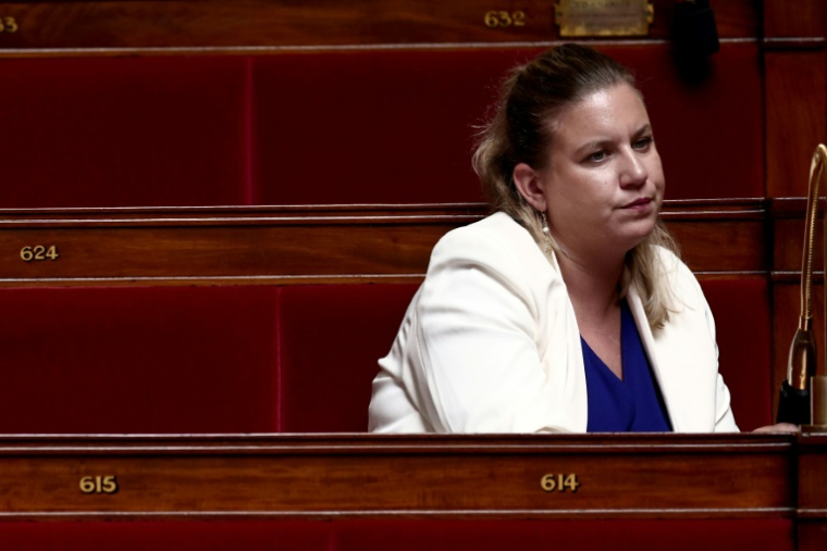La cheffe de file des députés LFI Mathilde Panot le 28 mai 2025 à l'Assemblée nationale à Paris ( AFP / Thibaud MORITZ )