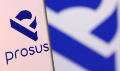 L'illustration montre un smartphone avec le logo de Prosus.