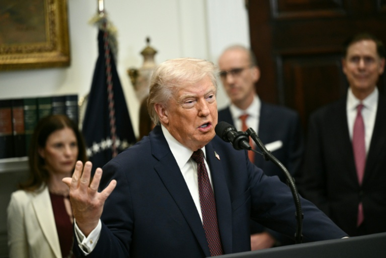 Donald Trump s'exprime depuis la Maison Blanche, le 19 décembre 2025 ( AFP / Brendan SMIALOWSKI )