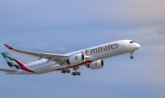 Un A350-900 de la compagnie aérienne Emirates (Crédit:  / Airbus)