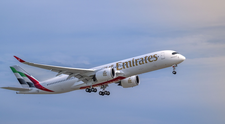 Un A350-900 de la compagnie aérienne Emirates (Crédits: Airbus)