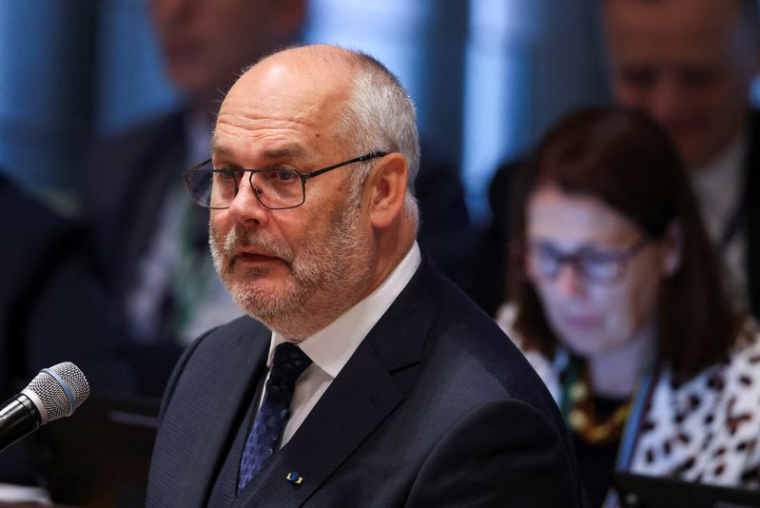 Le président de l'Estonie, Alar Karis, lors du Sommet sur les Objectifs de développement durable (ODD) au siège des Nations Unies à New York