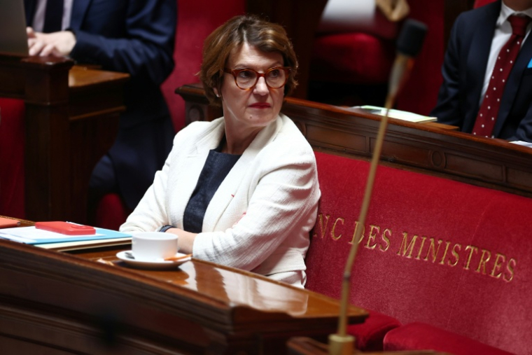 La ministre de l'Agriculture Annie Genevard à l'Assemblée nationale le 8 juillet 2025 ( AFP / Guillaume BAPTISTE )