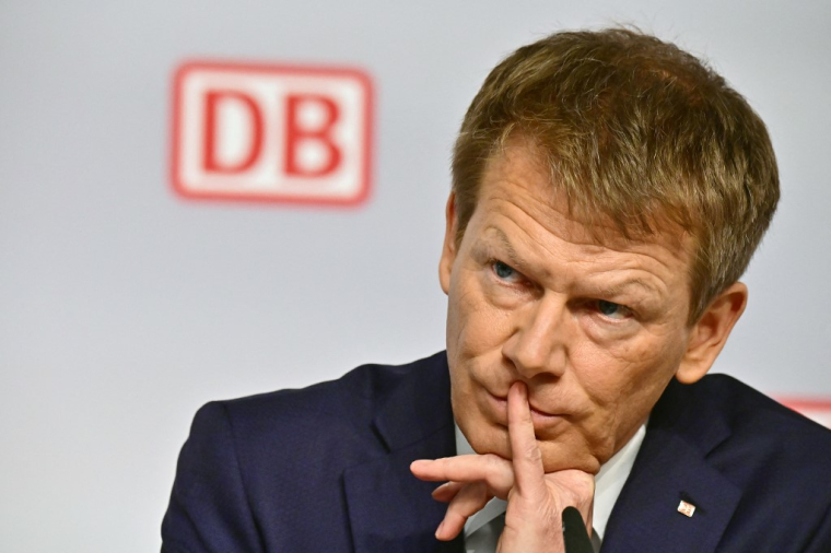 Richard Lutz, directeur de la Deutsche Bahn (DB), à Berlin, en mars 2019 ( AFP / TOBIAS SCHWARZ )