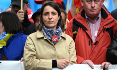 Sophie Binet, le 1er mai 2023, à Paris ( AFP / ALAIN JOCARD )