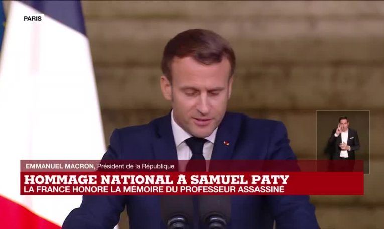 REPLAY - Hommage national à Samuel Paty : discours d'Emmanuel Macron à la Sorbonne