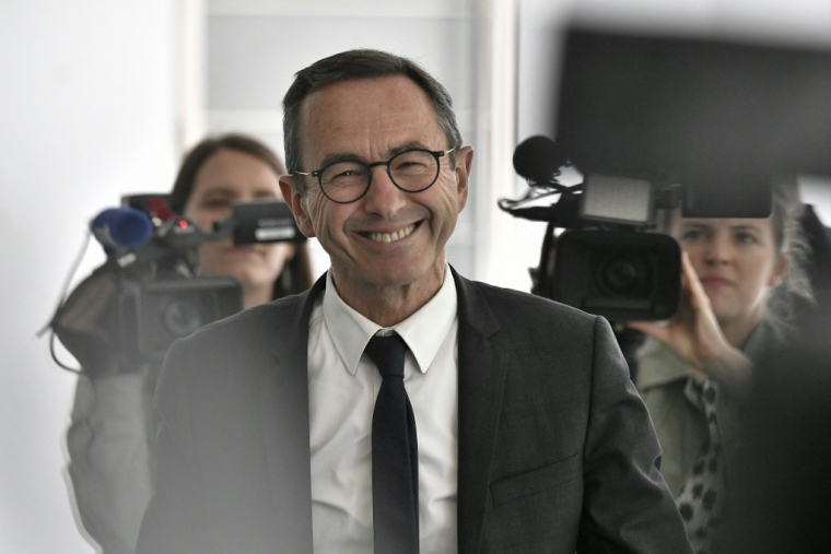 Bruno Retailleau au siège des Republicains (LR) à Paris le 3 mai 2022. ( AFP / STEPHANE DE SAKUTIN )