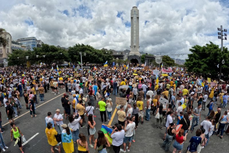 Manifestation pour le changement du modèle touristique aux îles Canaries