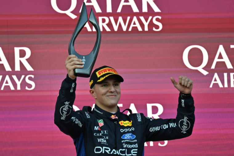 Le Français Isack Hadjar de Red Bull 3e du GP d'Azerbaïdjan le 26 septembre 2026 à Bakou ( AFP / Andrej ISAKOVIC )