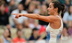 Caroline Garcia à Paris, le 27 juillet 2024. ( AFP / MARTIN  BERNETTI )
