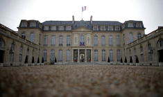 General view of the courtyard of the Elysee Palace in Paris