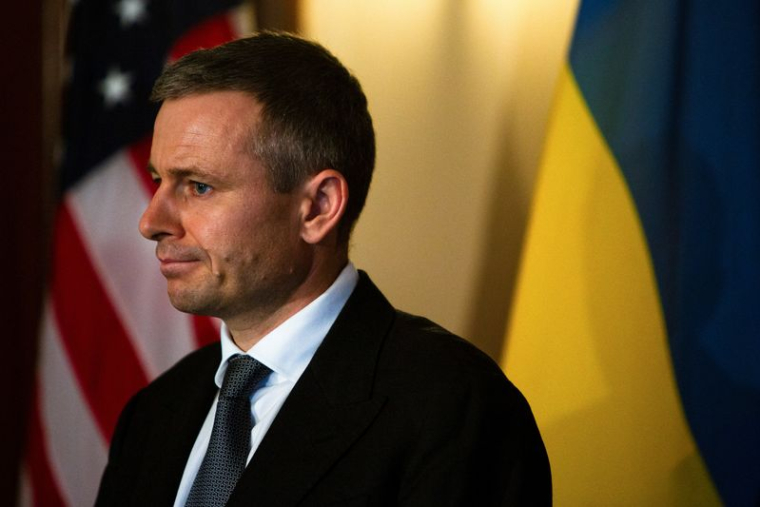 Le ministre ukrainien des Finances, Sergii Marchenko, participe à une réunion bilatérale avec la secrétaire au Trésor américaine, Janet Yellen, en marge des assemblées annuelles du FMI et de la Banque mondiale, au département du Trésor à Washington.