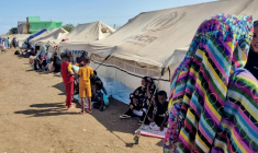 Des Soudanais dans un camp pour personnes déplacées à Gedaref, le 23 novembre 2024 au Soudan ( AFP / - )