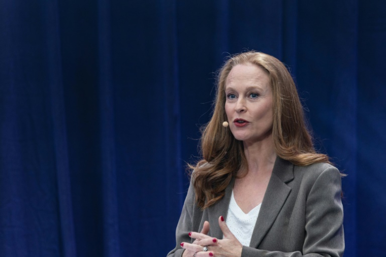 La députée Renaissance Violette Spillebout, le 4 mars 2026 à Lille où elle est candidate aux municipales ( AFP / Sameer Al-DOUMY )
