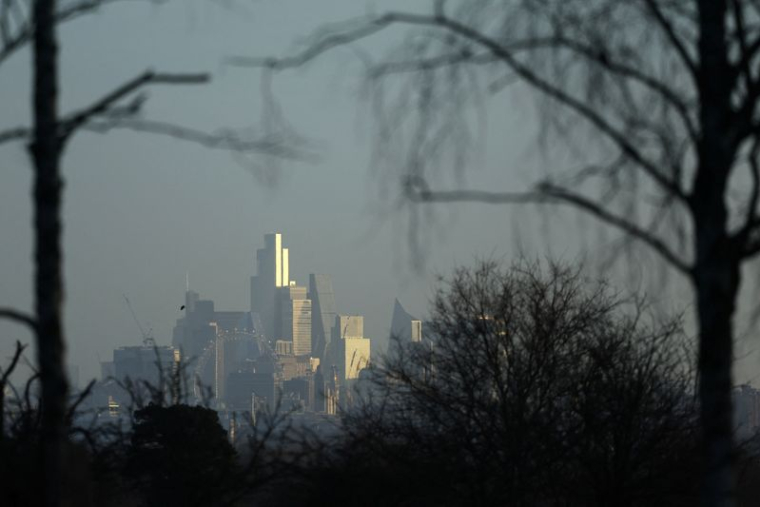 Le quartier financier de la City de Londres vu depuis Richmond Park, à Londres