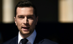 Le président du Rassemblement national Jordan Bardella à Paris le 6 avril 2025 ( AFP / JULIEN DE ROSA )