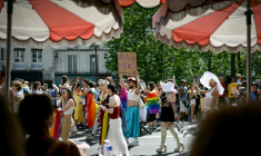 La Pride de Paris, le 28 juin 2025 ( AFP / Julie SEBADELHA )
