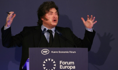 Le président argentin Javier Milei à Madrid le 21 octobre 2026 ( AFP / Thomas COEX )