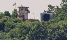 Un poste de garde nord-coréen dans la Zone démilitarisée (DMZ), le 12 juin 2025 ( AFP / ANTHONY WALLACE )
