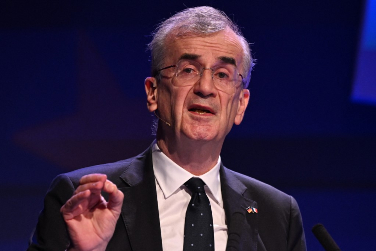 François Villeroy de Galhau à Francfort, en Allemagne, le 22 novembre 2024. ( AFP / KIRILL KUDRYAVTSEV )