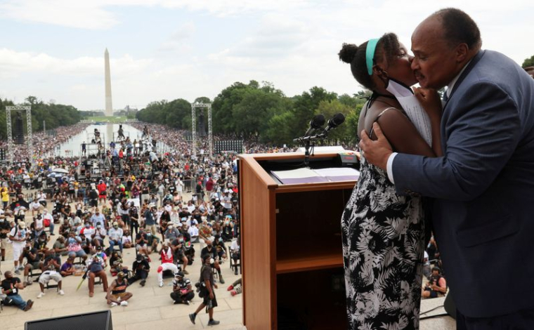 USA: MARCHE CONTRE LE RACISME À WASHINGTON POUR L'ANNIVERSAIRE DU DISCOURS DE "MLK"