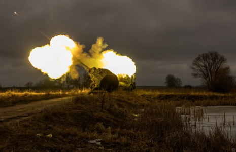 Un canon Archer Howitzer, dans la région de Donetsk, en janvier 2024 (illustration) ( AFP / ROMAN PILIPEY )