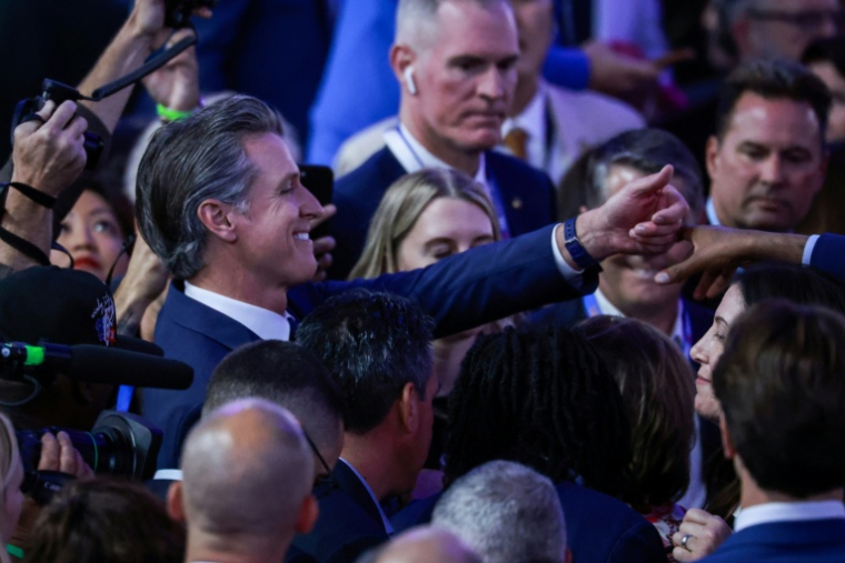 Le gouverneur de Californie Gavin Newsom, ici le 20 août 2024 à Chicago, dans l'Illinois. ( GETTY IMAGES NORTH AMERICA / JOE RAEDLE )