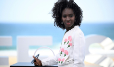 L'actrice Eye Haïdara à Saint-Sébastien en Espagne le 20 septembre 2025 ( AFP / ANDER GILLENEA )