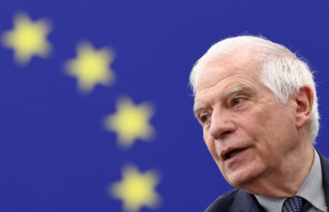 Josep Borrell, à Strasbourg, le 24 avril 2024 ( AFP / FREDERICK FLORIN )