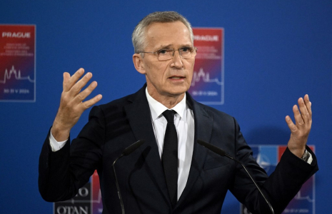 Jens Stoltenberg, à Prague, le 31 mai 2024 ( AFP / MICHAL CIZEK )