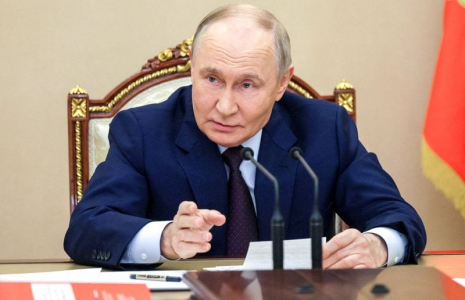 Vladimir Poutine lors d'une réunion du Conseil de sécurité à Moscou