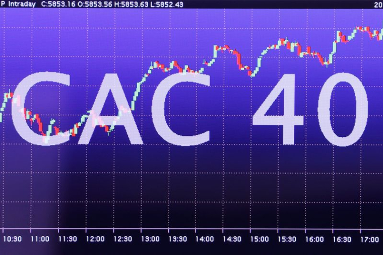 Un écran électronique affichant les informations sur le CAC 40