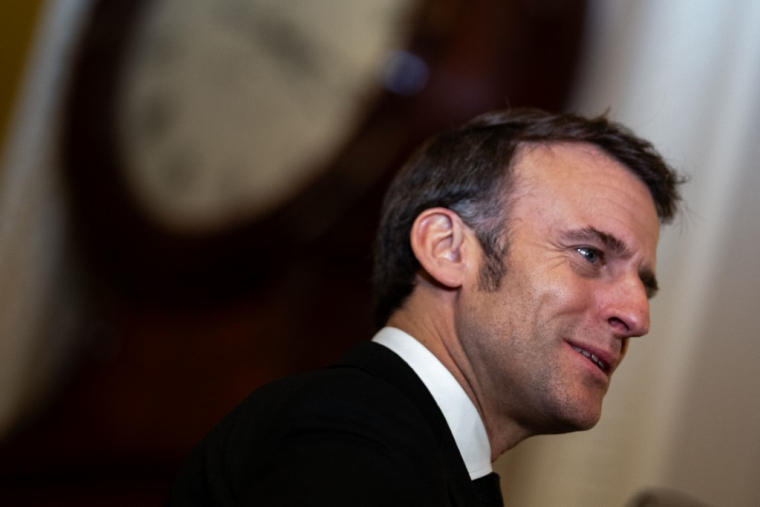 Emmanuel Macron, le 24 février 2025, à Washington DC ( GETTY IMAGES NORTH AMERICA / KENT NISHIMURA )