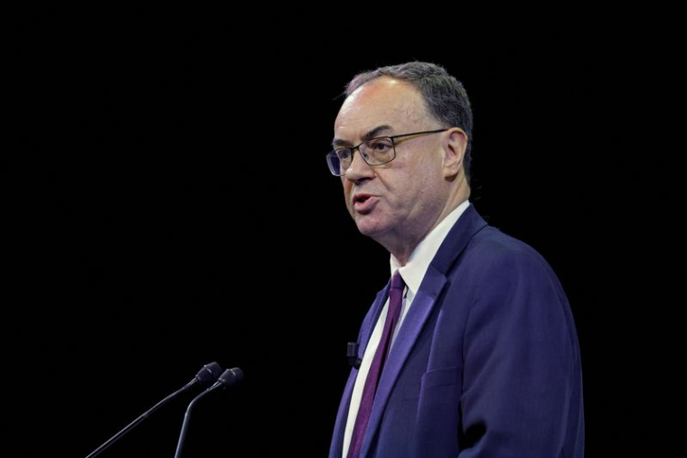 Le gouverneur de la Banque d'Angleterre Andrew Bailey au dîner annuel de l'Association irlandaise des gestionnaires d'investissements à Dublin