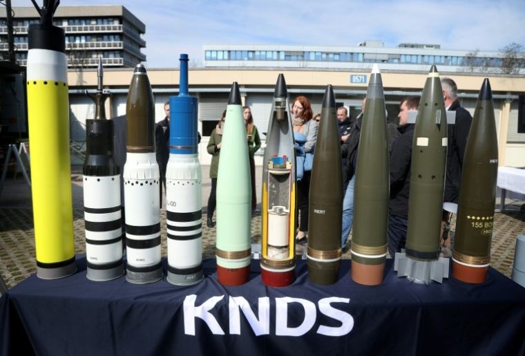 Des munitions de KNDS présentées aux médias à Munich, en ALlemagne, le 22 juin 2026   ( AFP / Karl-Josef Hildenbrand )