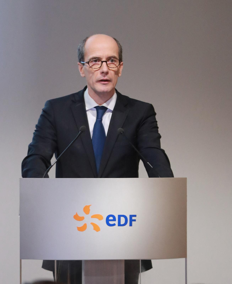 Xavier Girre, ex-haut dirigeant de Veolia et actuel directeur financier d'EDF directeur financier d'EDF, vient d'être nommé directeur général de Suez selon BFM Business. ( AFP / JACQUES DEMARTHON )