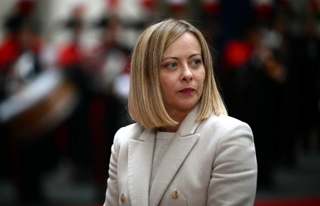 Giorgia Meloni à Rome, en Italie, le 10 février 2025. ( AFP / FILIPPO MONTEFORTE )